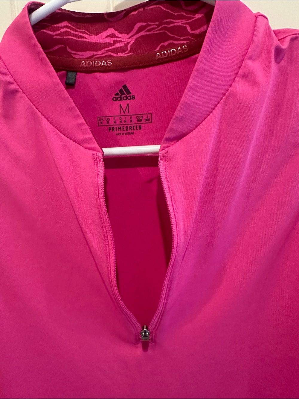 adidas Hot Pink Quarter-Zip Athletic Top perfect for golf and tennis